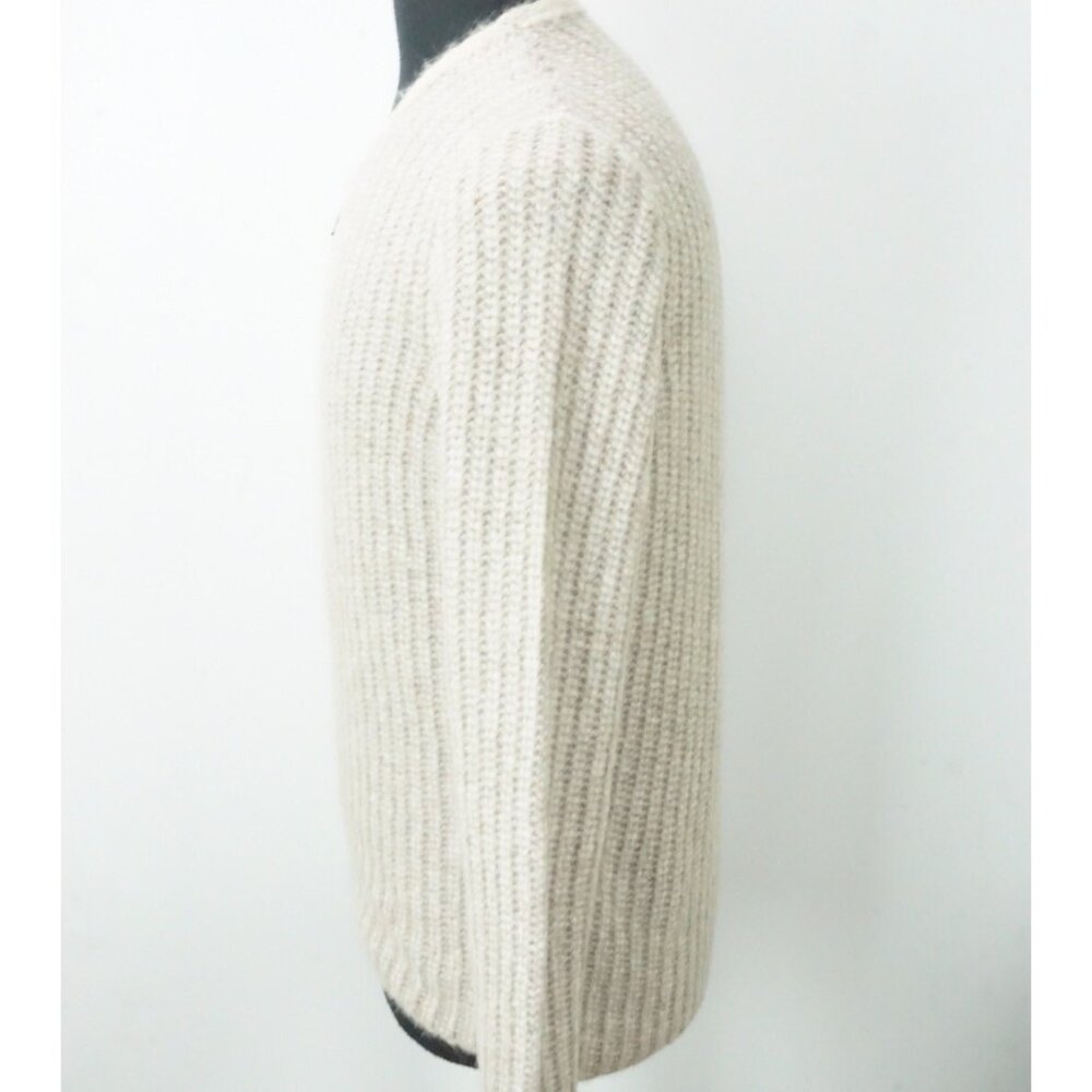 Giorgio Armani Black Label Beige 100% Cashmere Zip Up Sweater Sz 48 NEW - Picture 2 of 7
